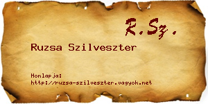 Ruzsa Szilveszter névjegykártya