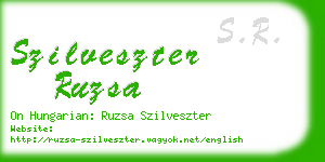 szilveszter ruzsa business card